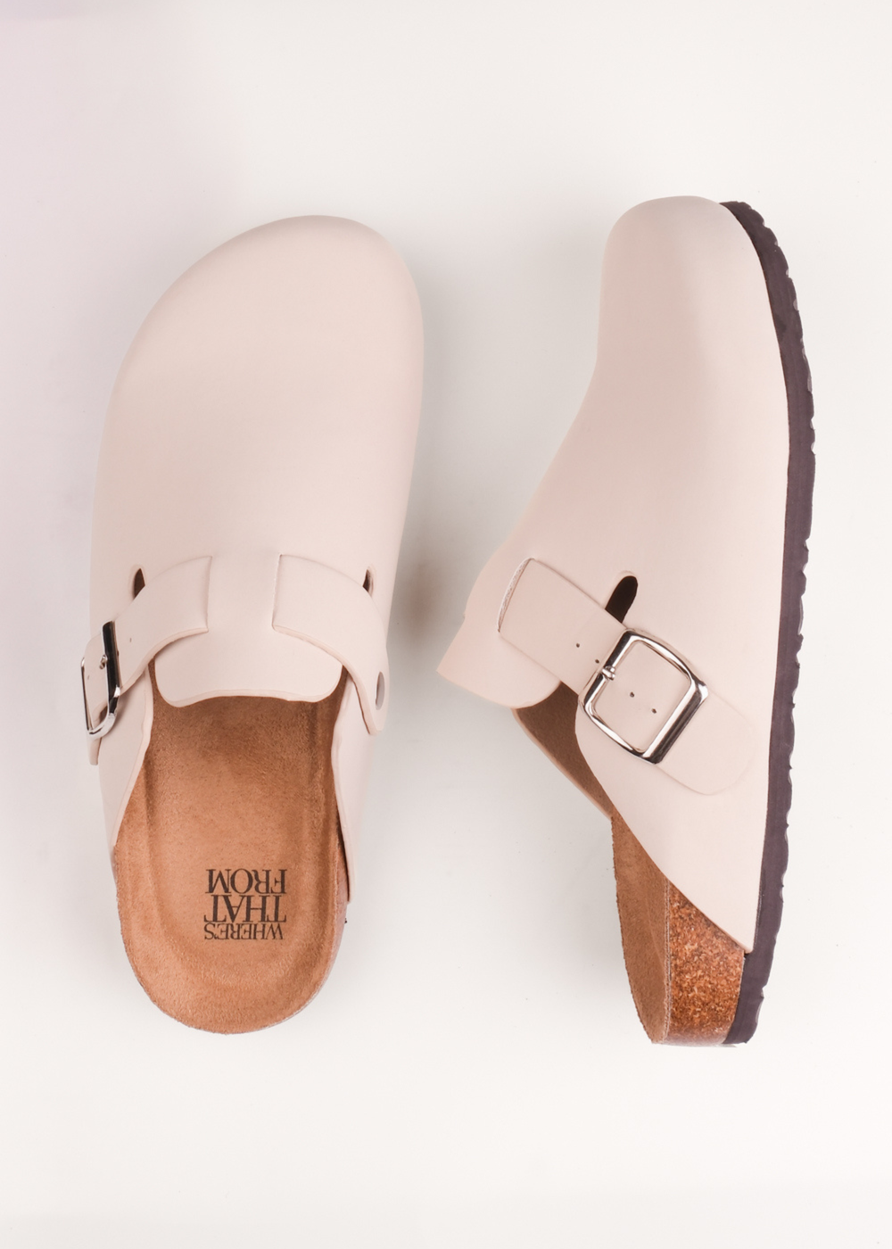Where's That From Cream Nubuck Palm Closed Toe Flat Sandals - 3 Image 1