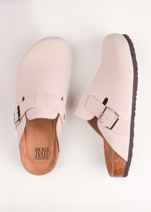 Where's That From Cream Nubuck Palm Closed Toe Flat Sandals - 3 Image 1