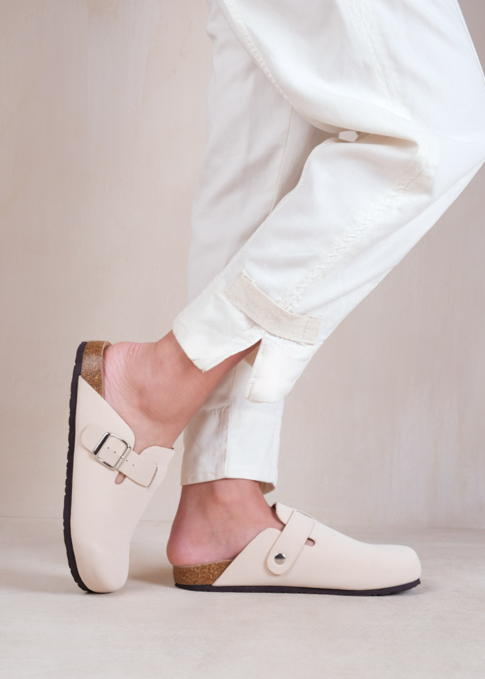 Where's That From Cream Nubuck Palm Closed Toe Flat Sandals - 3 Image 3