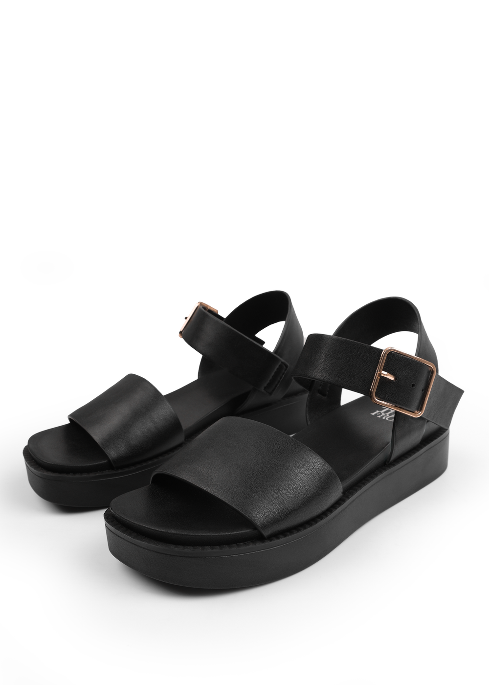Where's That From Black Pu Phoenix Classic Flat Sandals - 8 Image 2