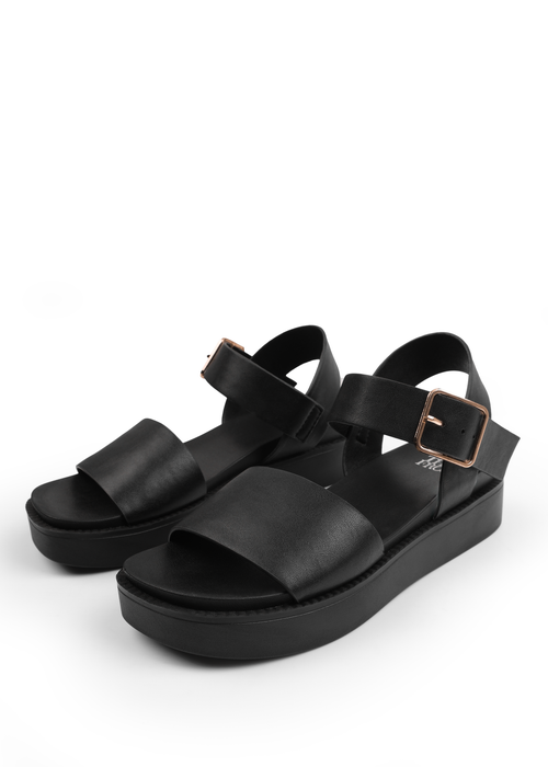 Where's That From Black Pu Phoenix Classic Flat Sandals - 8 Image 2