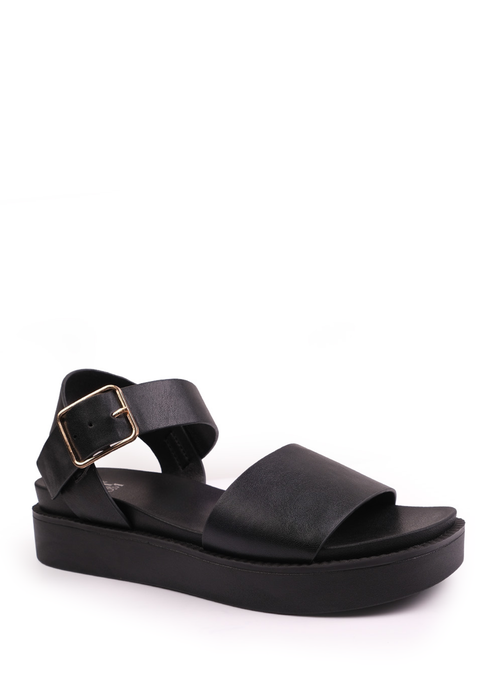 Where's That From Black Pu Phoenix Classic Flat Sandals - 8 Image 1