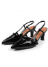 Where's That From Black Patent On Point Slingback Heeled Sandals - Size 7 Image 2