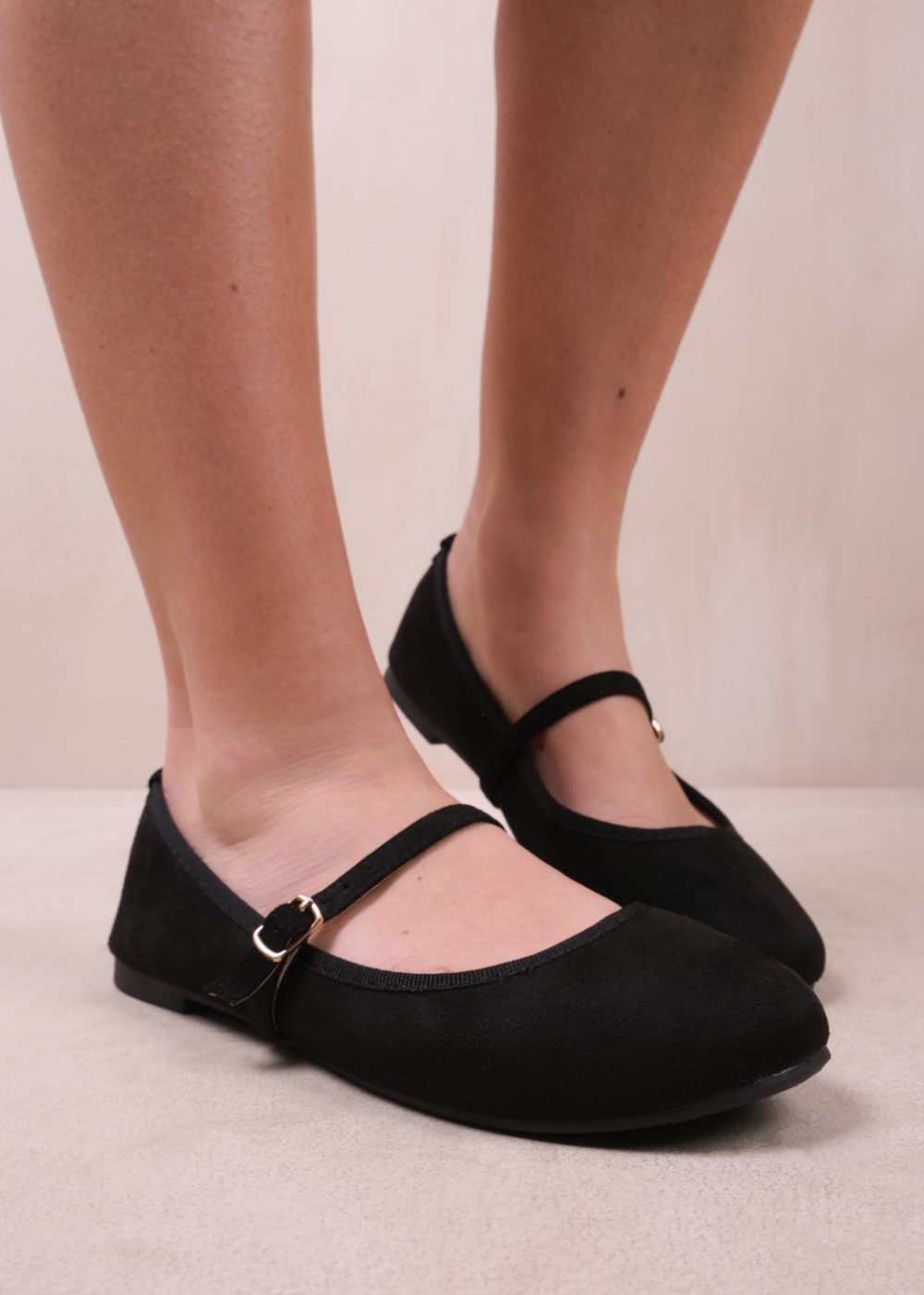Where's That From Black Suede Josie Ballerina Flats - 3 Image 2