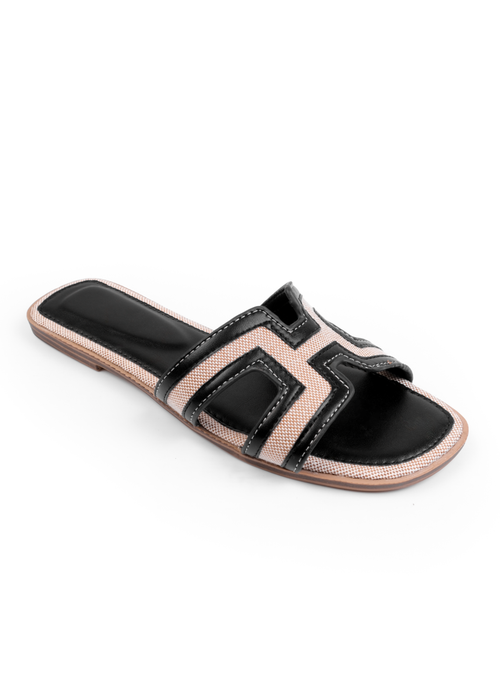 Where's That From Black Surge Cut Out Strap Flat Sandals - 4 Image 1