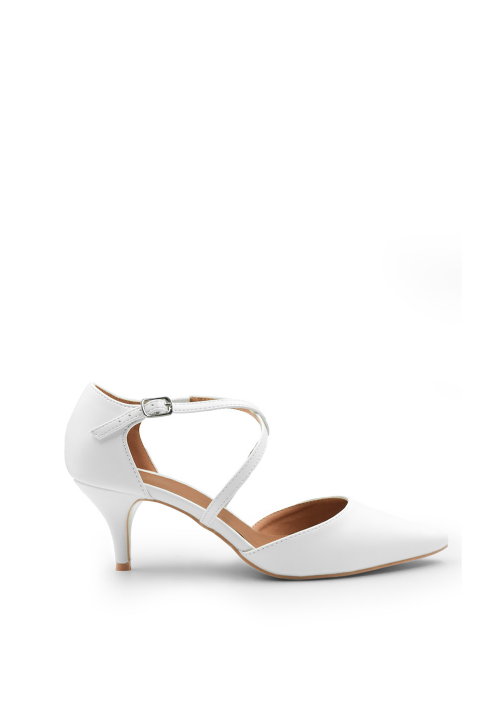Where's That From White Pu Kennedi Low Kitten Heels - 3 Image 1