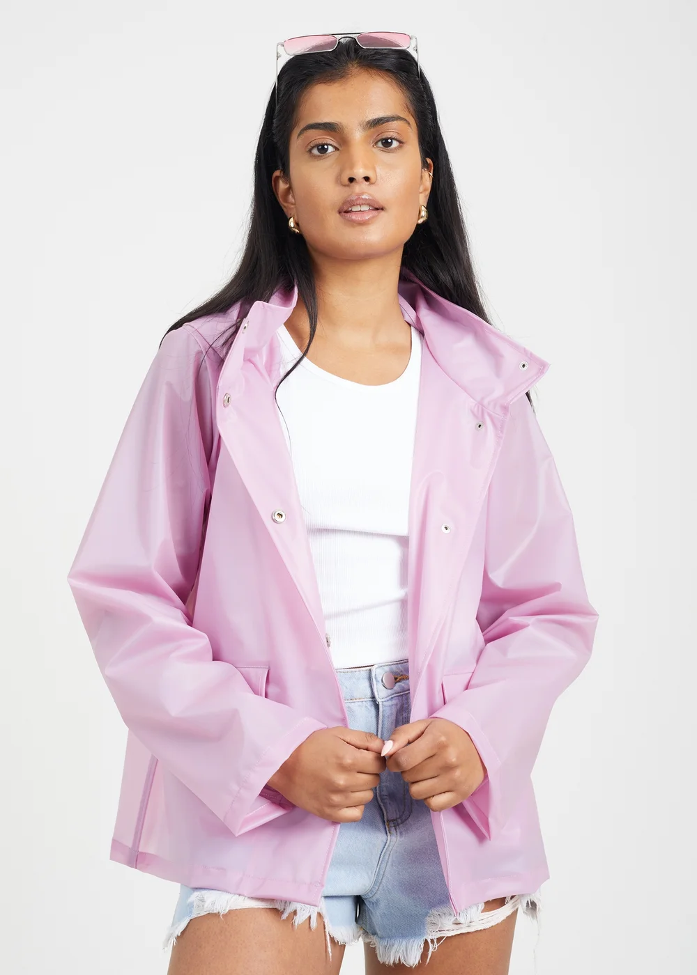Brave Soul Lilac Cloudy Rain Mac - 8 Image 1