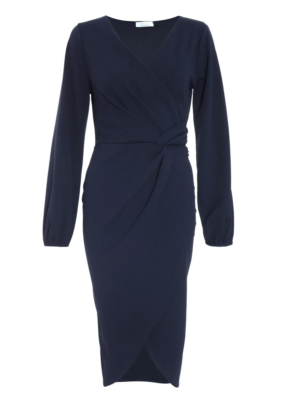 Quiz Blue Knot Front Wrap Midi Dress - 8 Image 4