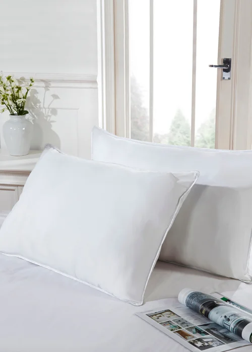 BHS Pair Luxury Overfilled Duck Feather Pillows - One Size Image 3
