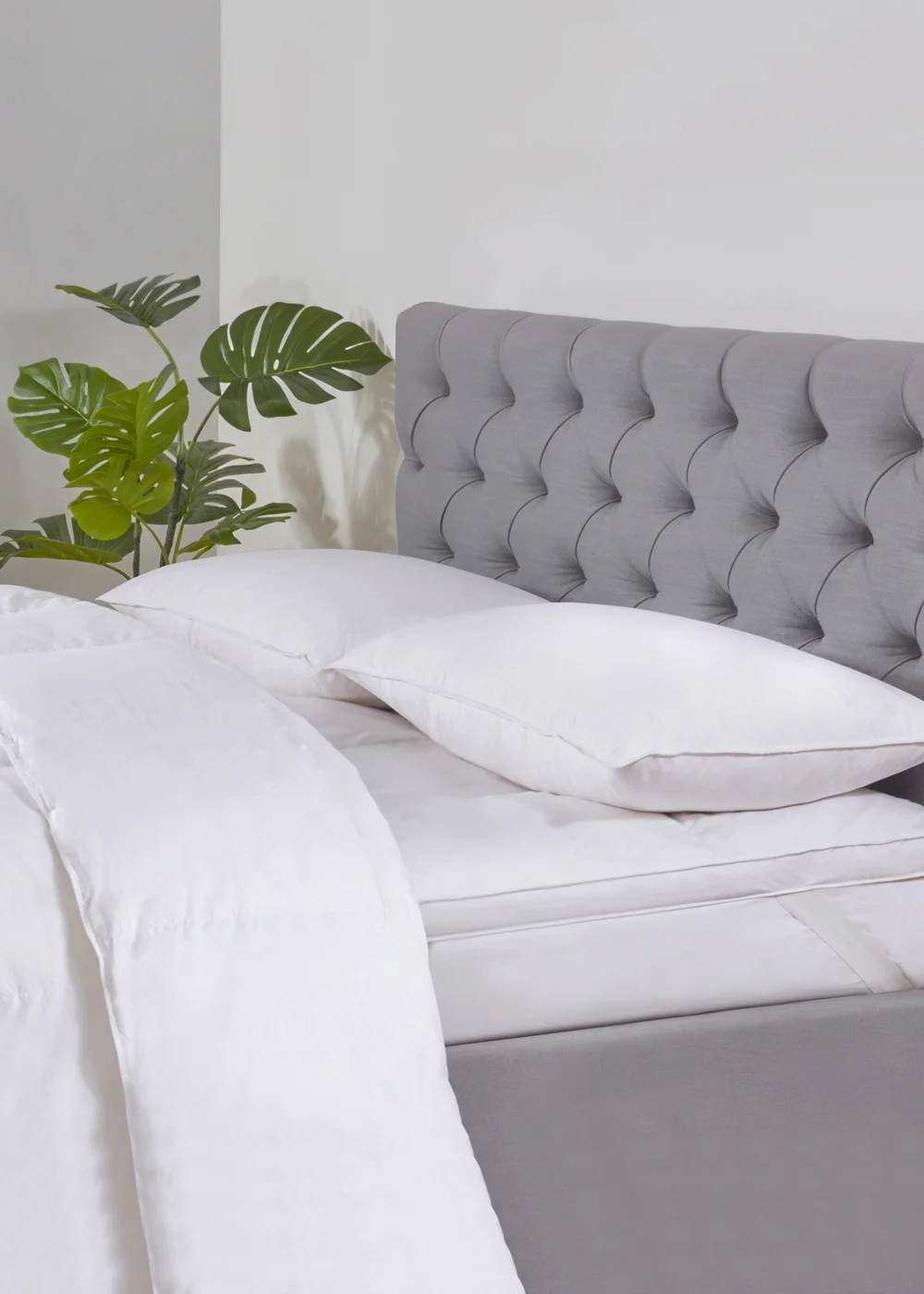 BHS Pair Luxury Overfilled Duck Feather Pillows - One Size Image 4
