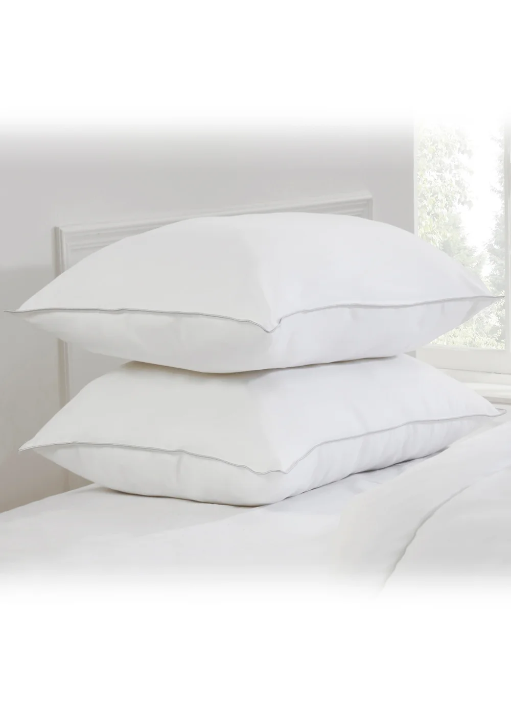 BHS Pair Luxury Overfilled Duck Feather Pillows - One Size Image 1