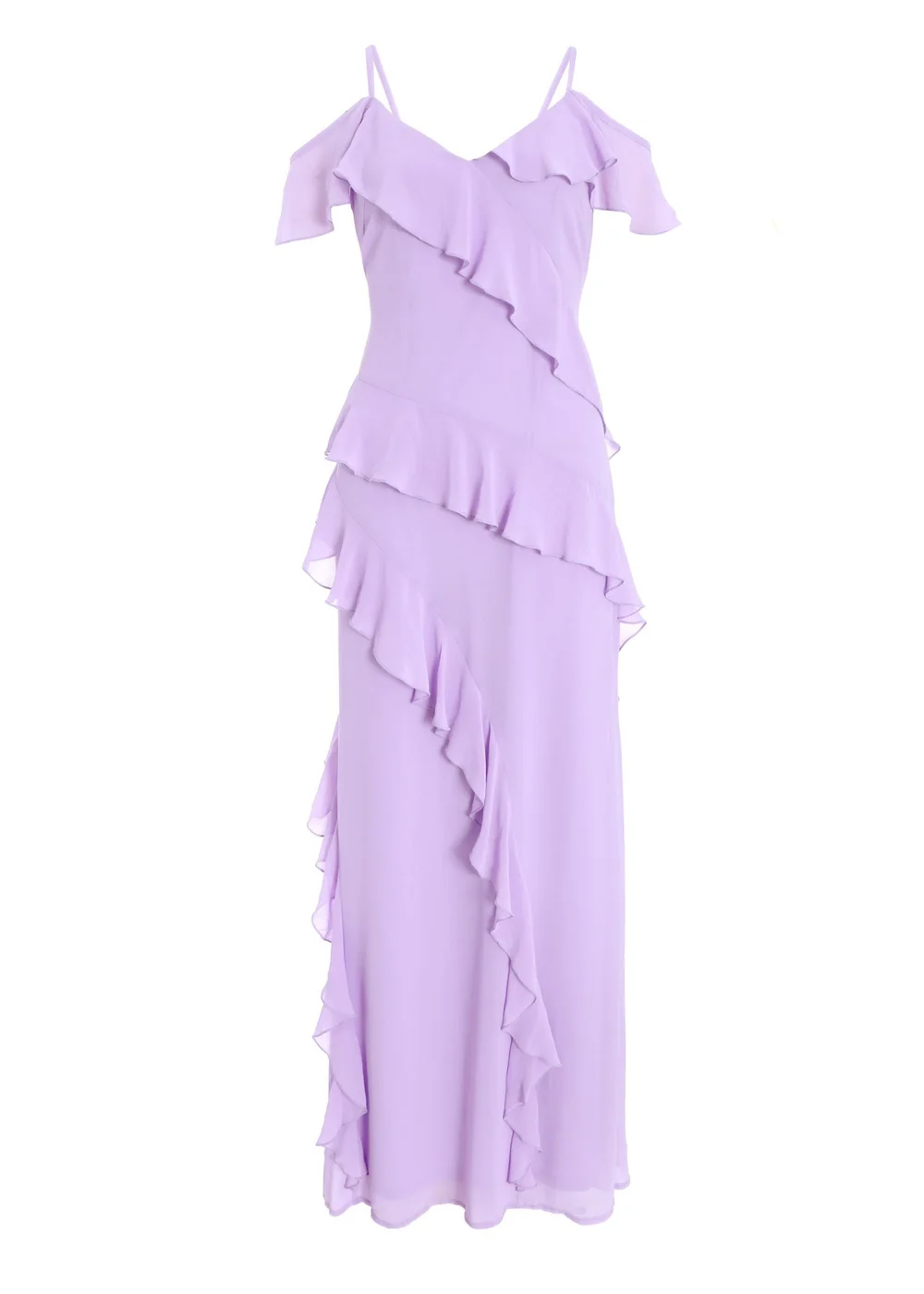 quiz purple dress Women's Wrap-Front Ruched Midi Dress