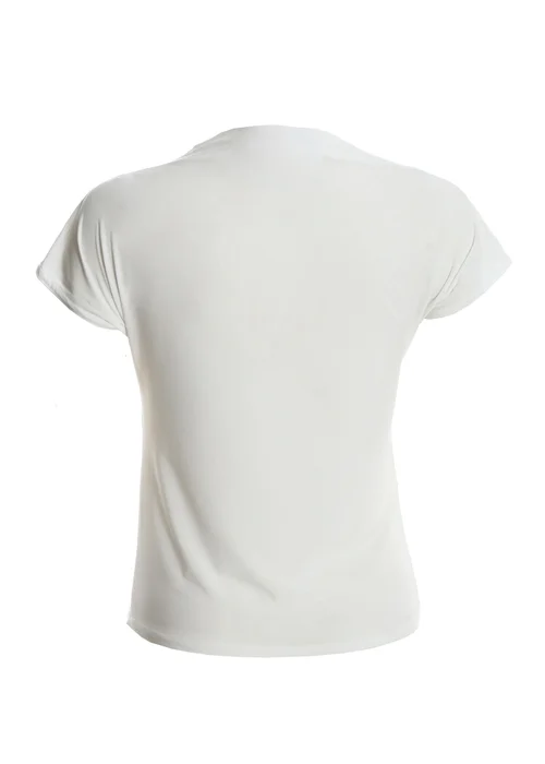 Quiz White Wrap High Neck Top - 8 Image 5