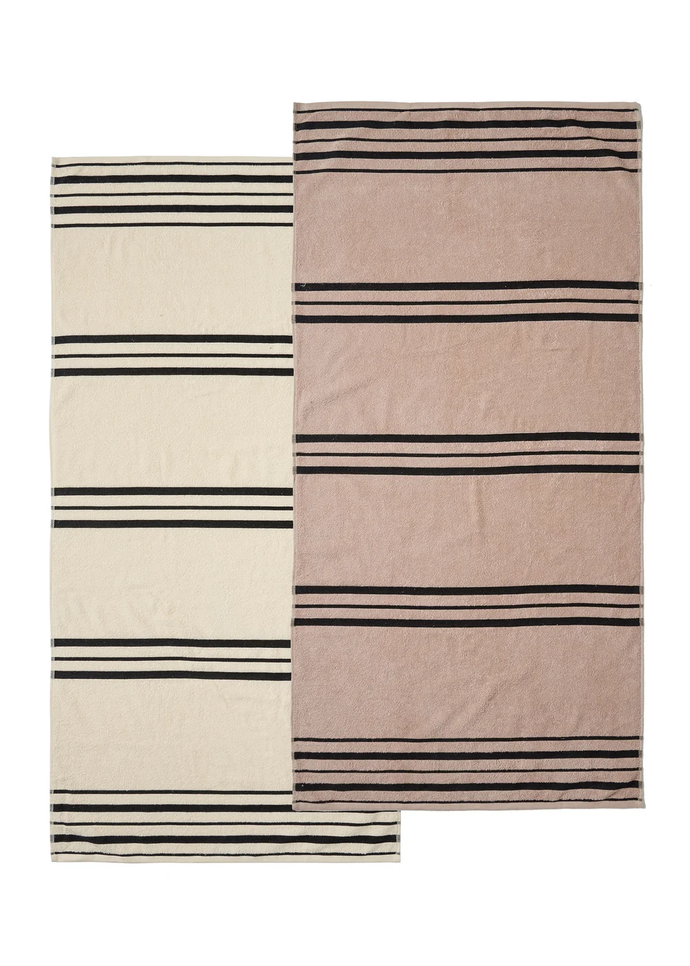 Catherine Lansfield Banded Stripe Cotton Beach Towel Pair - One Size Image 4