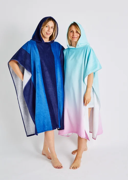 Catherine Lansfield Pink Ombre Hooded Towel Poncho - One Size Image 5