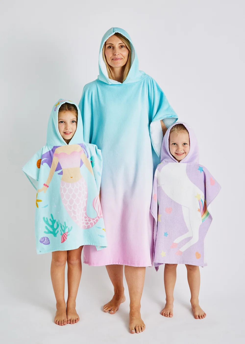 Catherine Lansfield Pink Ombre Hooded Towel Poncho - One Size Image 4