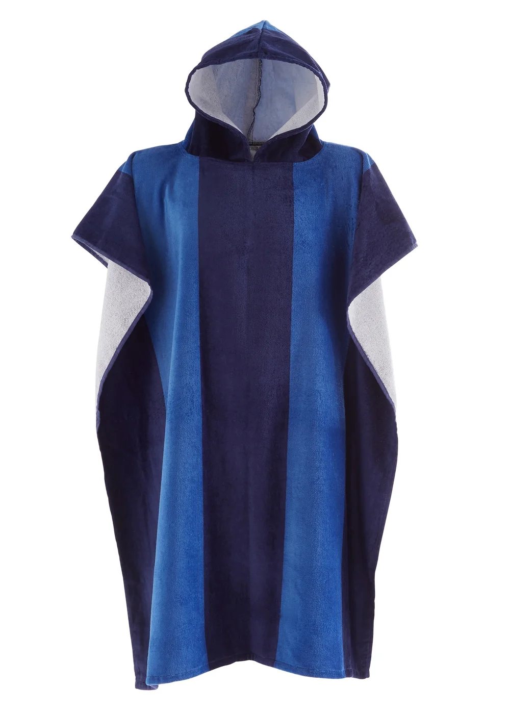 Catherine Lansfield Blue Stripe Hooded Towel Poncho - One Size Image 4