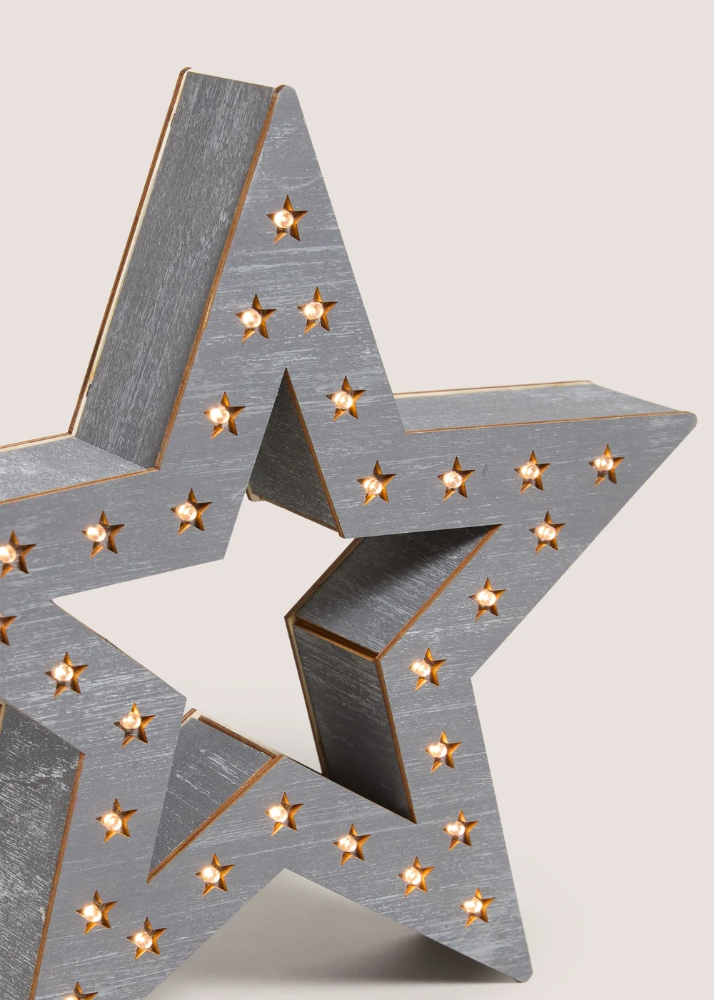 Wondrous Small Grey LED Star Christmas Decoration Image 2