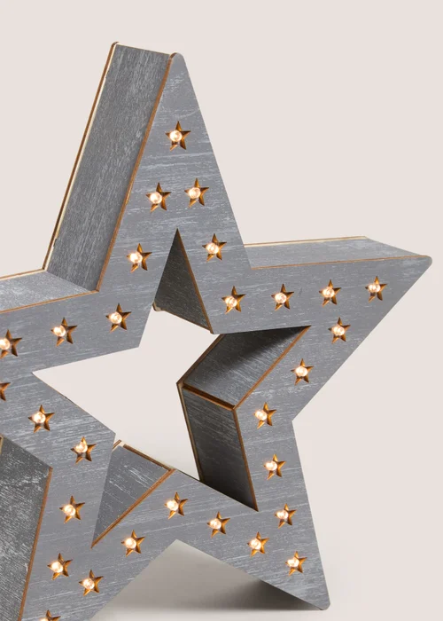 Wondrous Small Grey LED Star Christmas Decoration Image 2