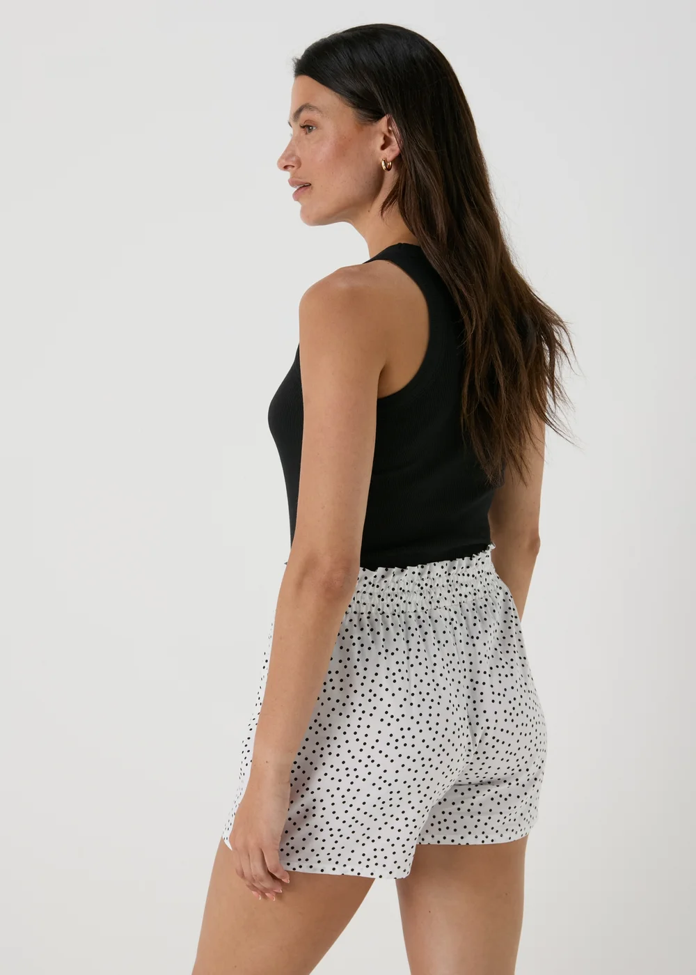 White Polka Dot Viscose Shorts - 8 Image 2