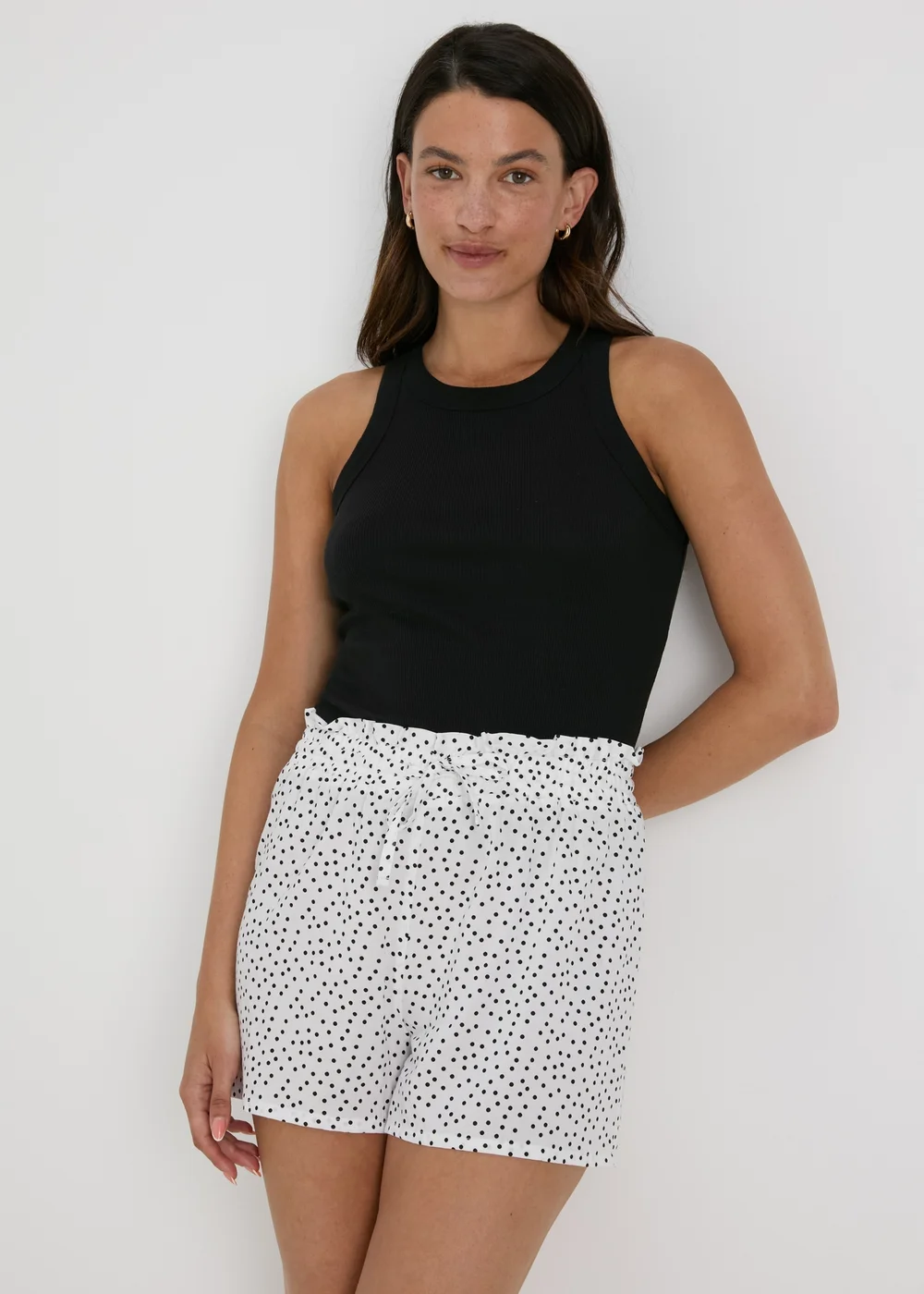 White Polka Dot Viscose Shorts - 8 Image 1