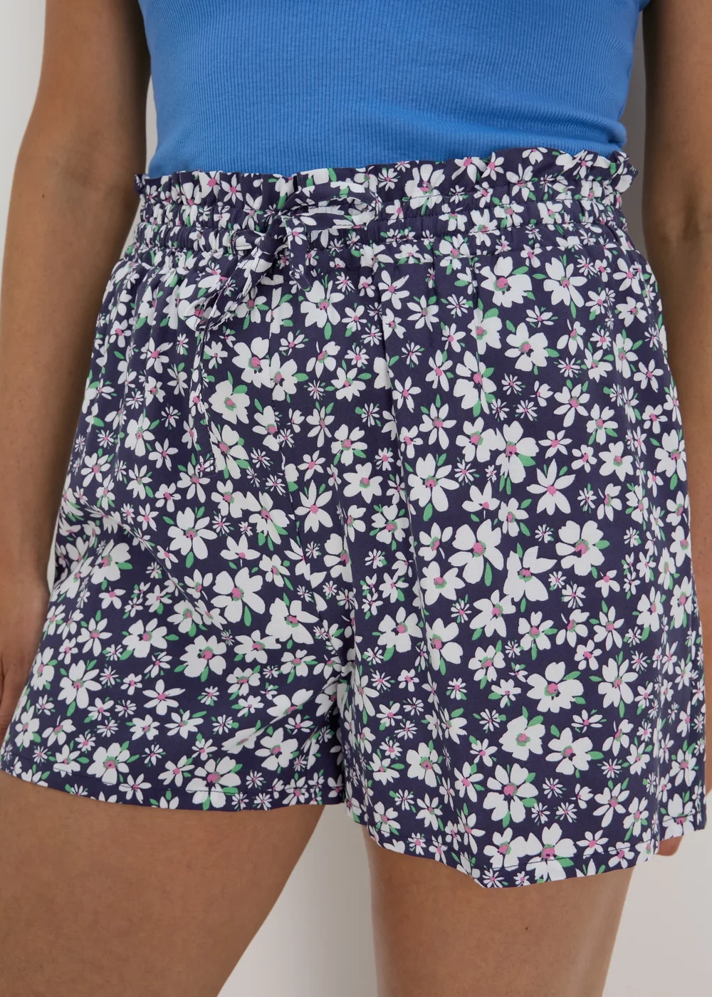 Multicolour Floral Viscose Shorts - 8 Image 3