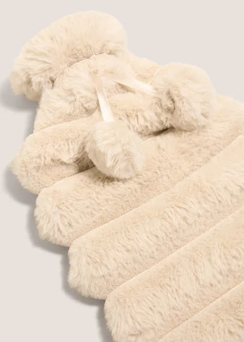 White Fur Hot Water Bottle Image 2