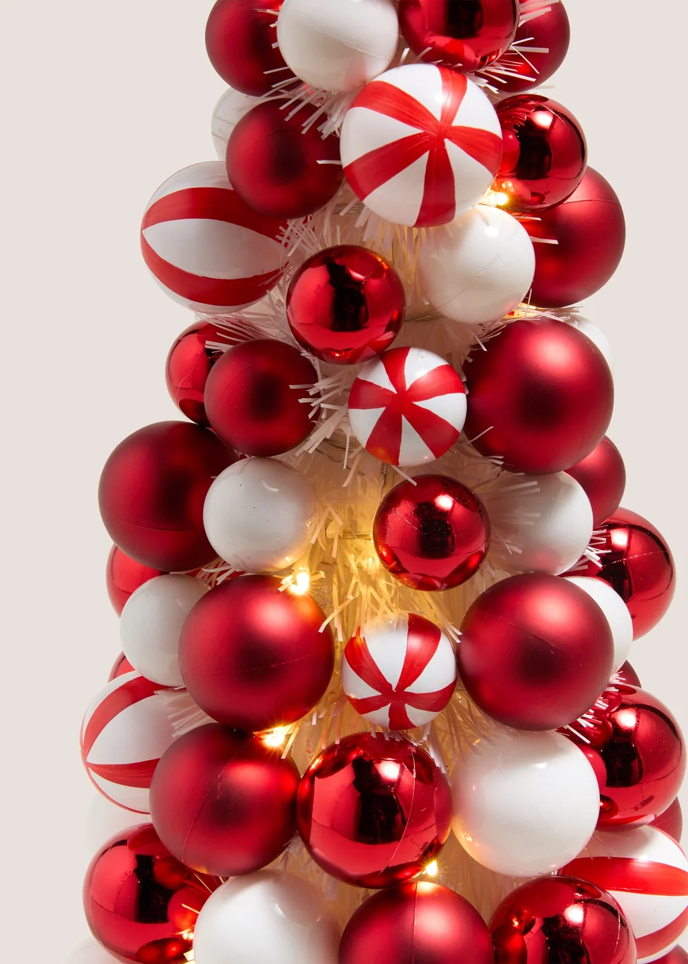 Joyful Red Pre Lit Bauble Tree Image 2