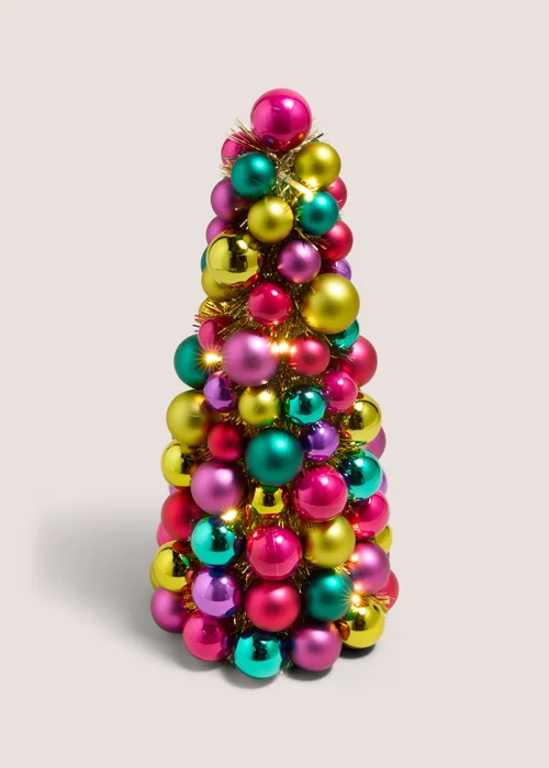 Joyful Pre Lit Multicoloured Bauble Tree Image 1