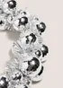 Joyful Silver Disco Pre Lit Bauble Garland Image 2
