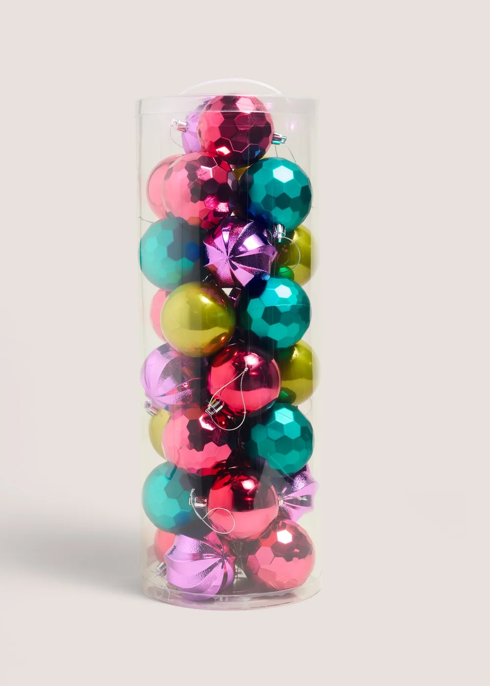 30 Pack Joyful Multicolour Baubles Image 1