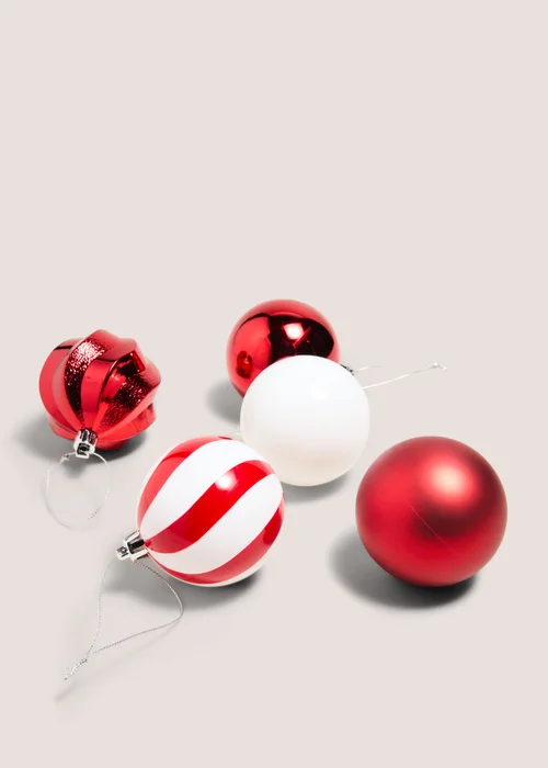 30 Piece Joyful Red Candy Cane Bauble Pack Image 2