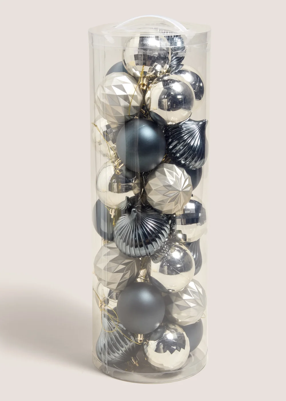 Wondrous 30 Pack Blue & Silver Baubles Image 1