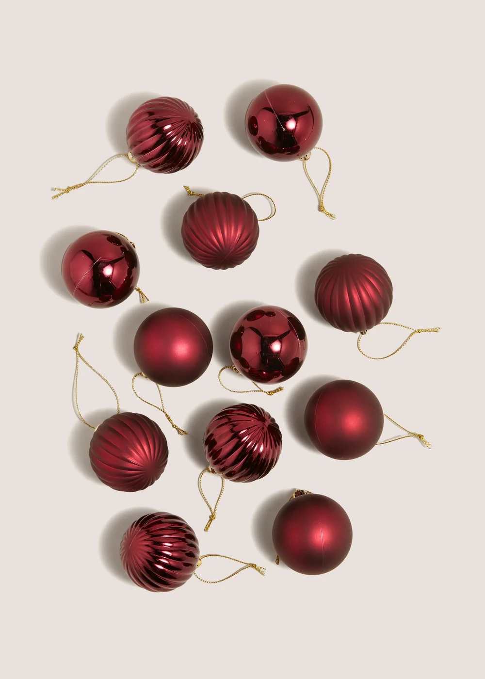 12 Pack Winter Poem Dark Red Baubles Image 2