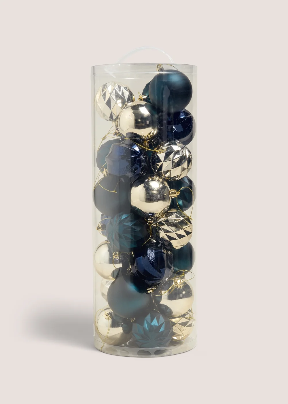 30 Pack Baubles Navy/Gold Image 1