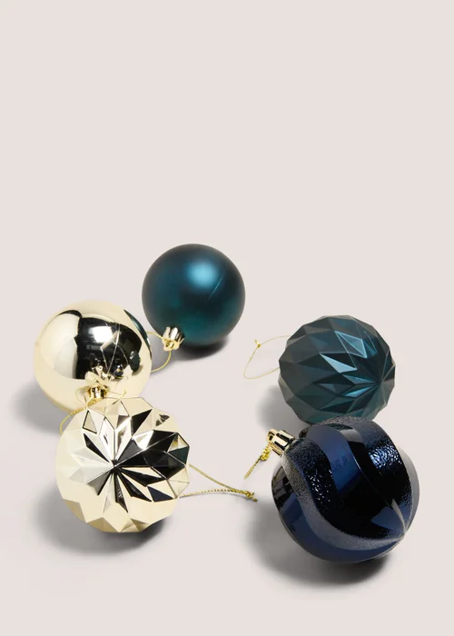 30 Pack Baubles Navy/Gold Image 2