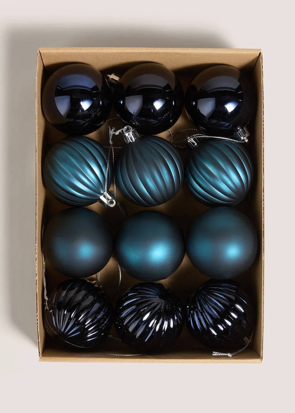 12 Pack Blue Baubles Image 1