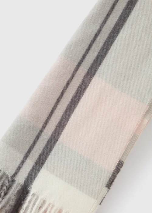 Grey Check Scarf - One Size Image 2