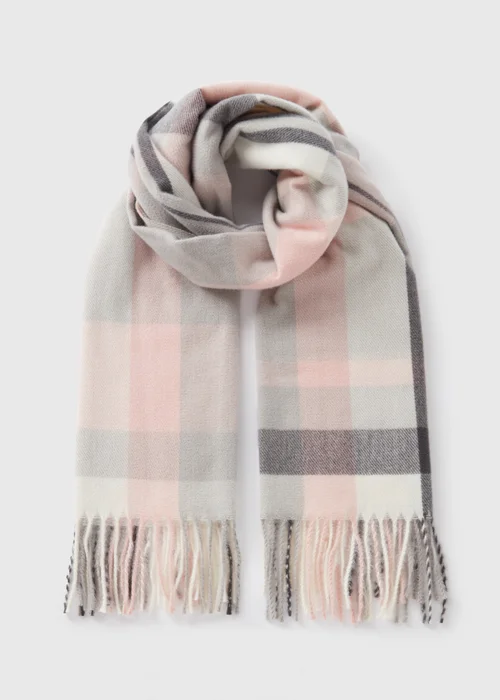 Grey Check Scarf - One Size Image 1