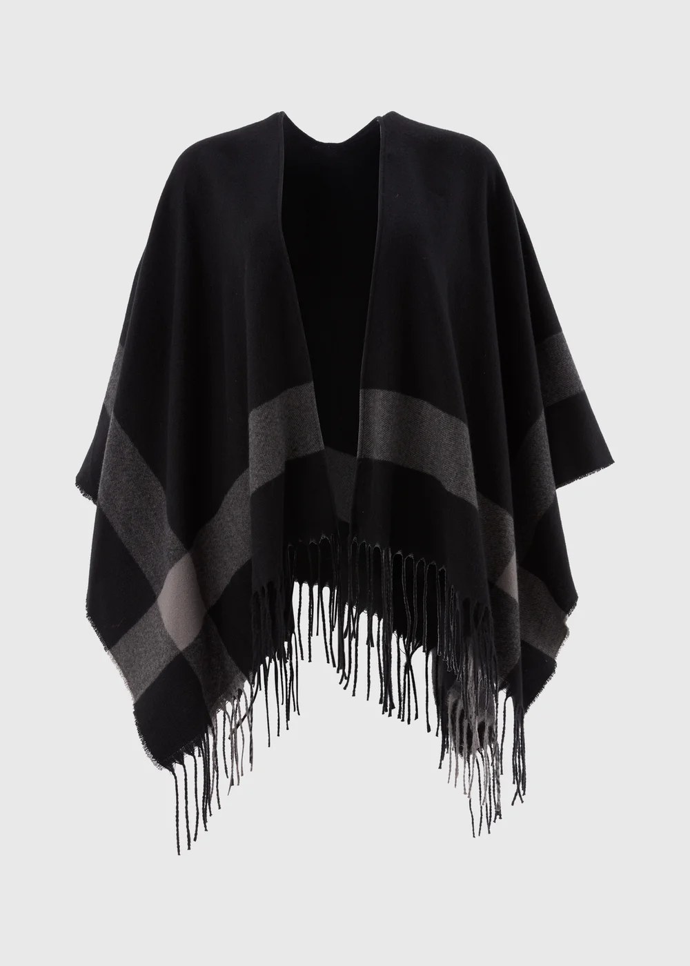 Black Check Shawl - One Size Image 4