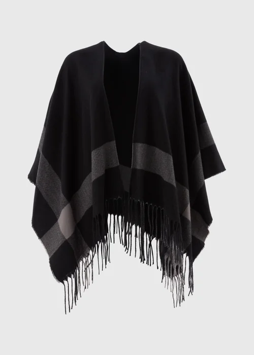 Black Check Shawl - One Size Image 4