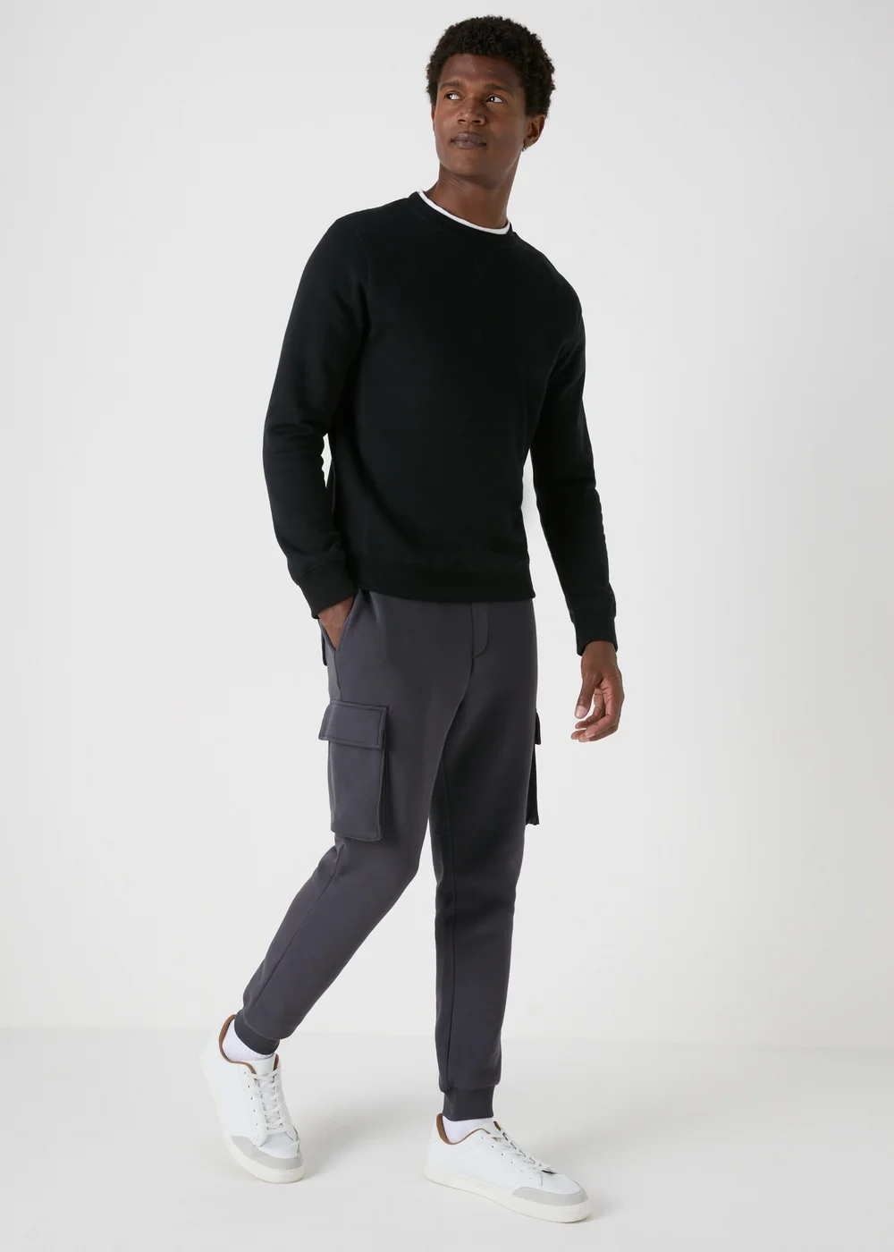 Charcoal Cargo Joggers - Small Image 1