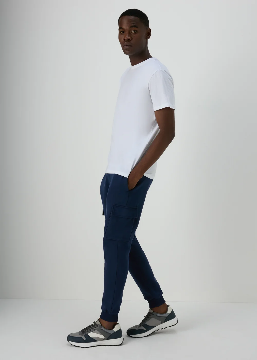 Navy Cargo Joggers - Small Image 1