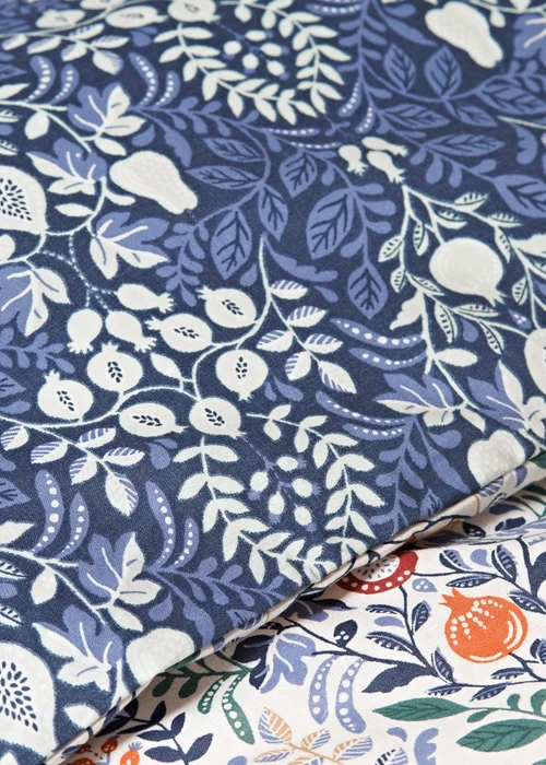 Blue Fruit Damask Duvet Set - Single Image 3
