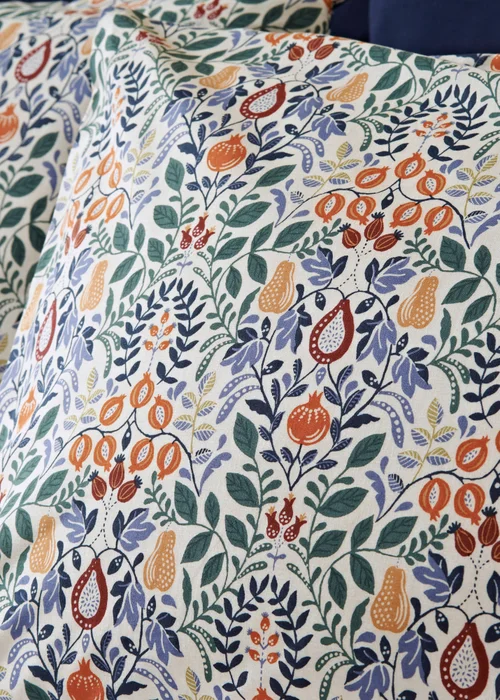 Blue Fruit Damask Duvet Set - Single Image 2