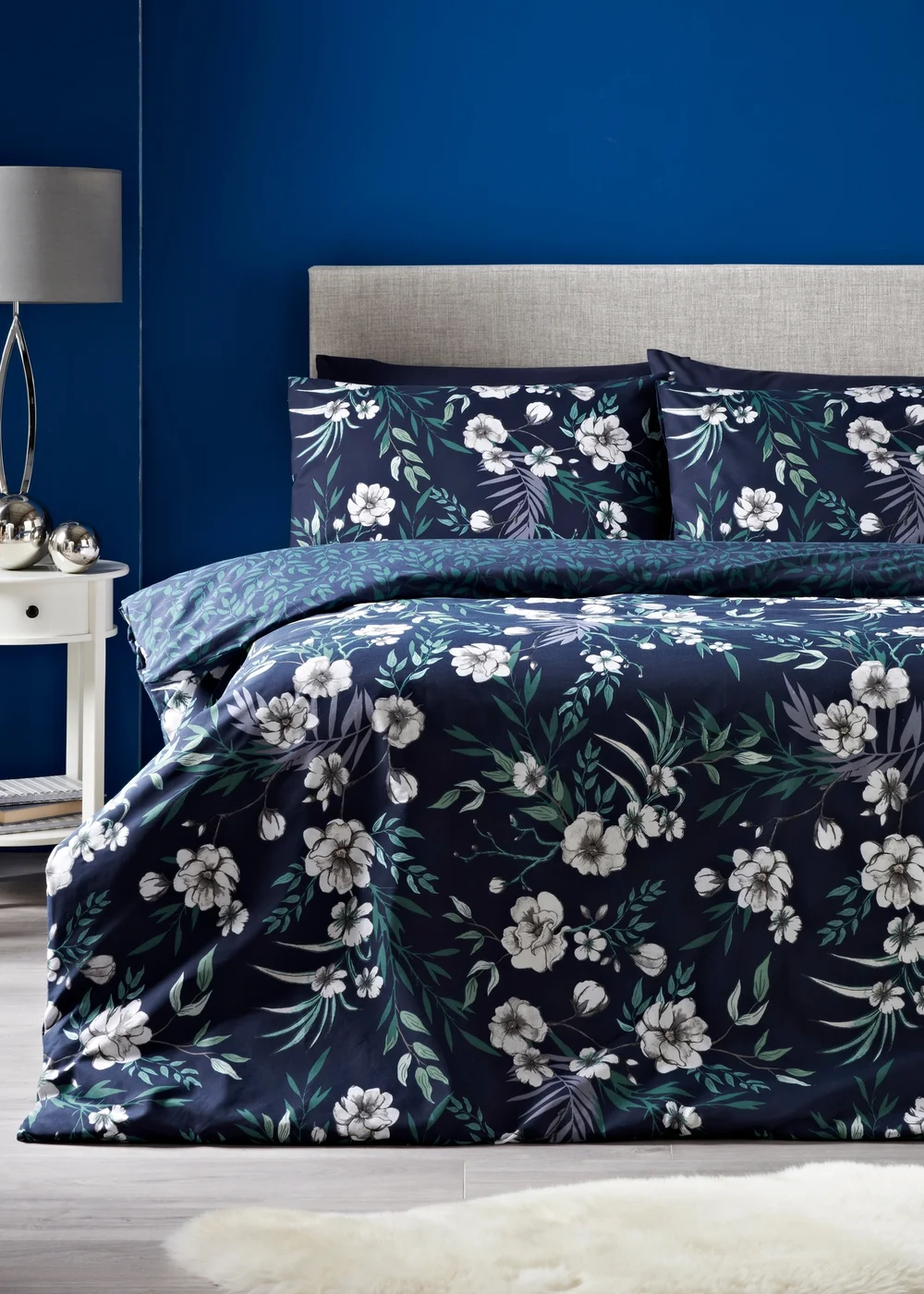 Green Floral Duvet Set - Single Image 1