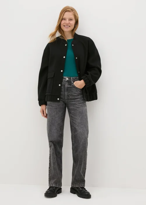 Green Ribbed Crewneck Top - Size 8 Image 3