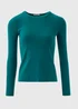 Green Ribbed Crewneck Top - Size 8 Image 4