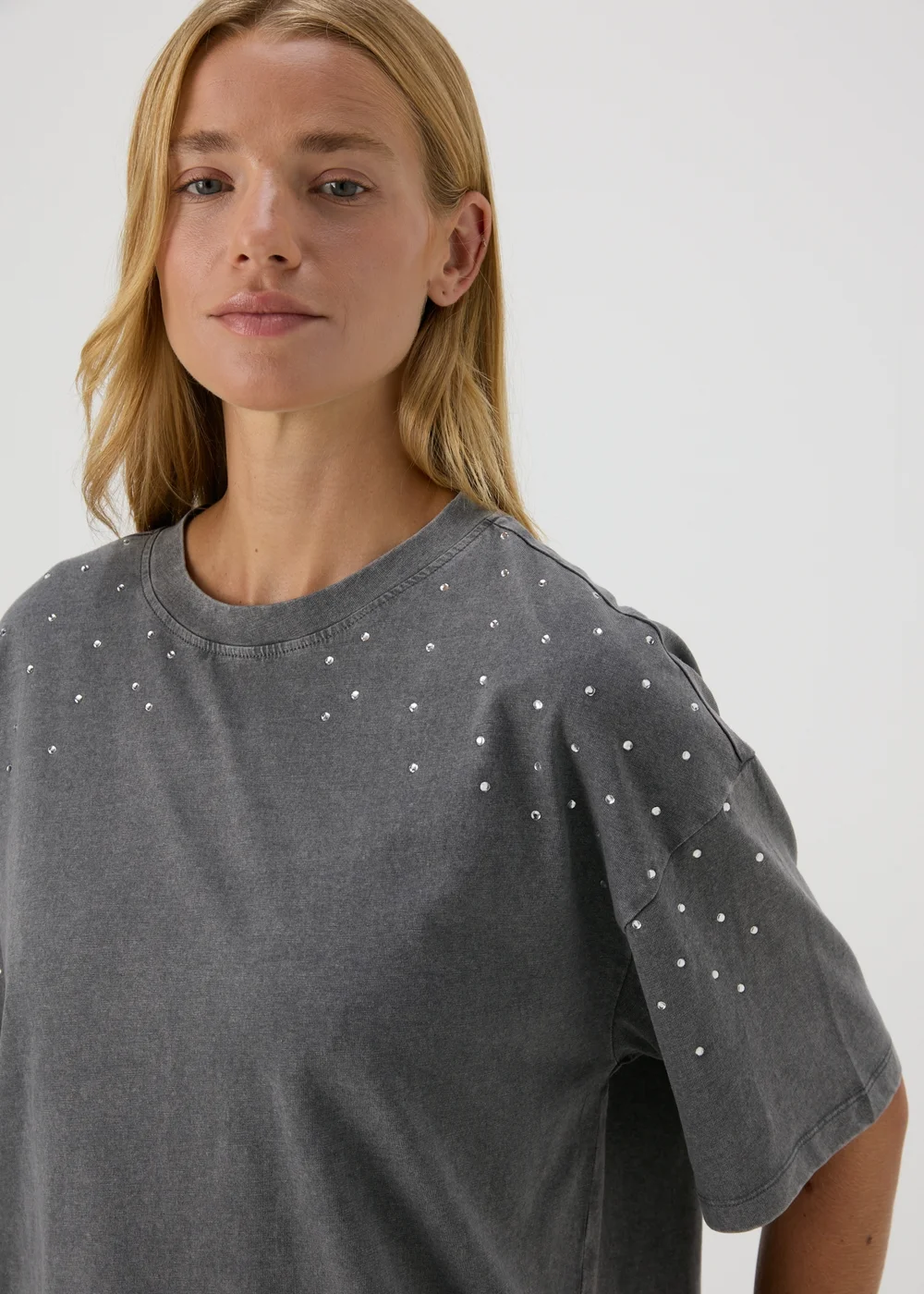 Grey Scatter Shoulder T-Shirt - S Image 3