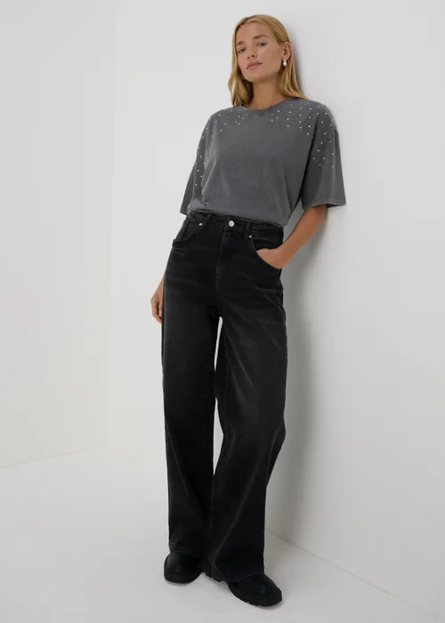 Grey Scatter Shoulder T-Shirt - S Image 1